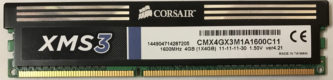 Corsair 4GB 2Rx8 PC3-12800U XMS3
