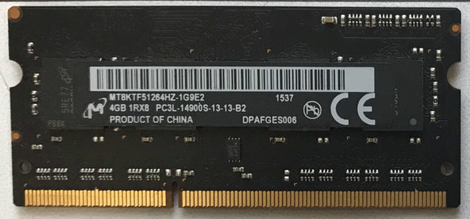 Micron 4GB 1Rx8 PC3L-14900S-13-13-B2