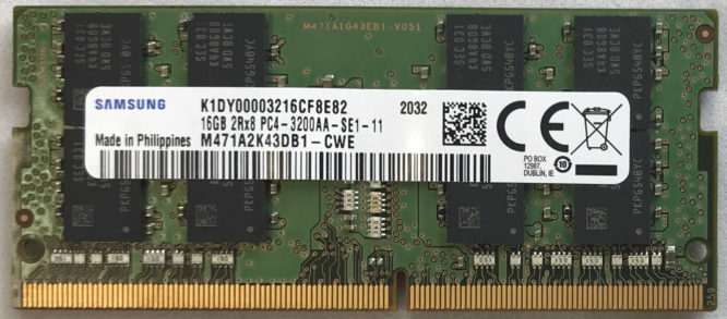 Samsung 16GB 2Rx8 PC4-3200AA-SE1-11