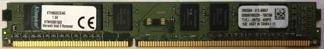 Kingston 4GB 1Rx8 PC3-12800U low profile