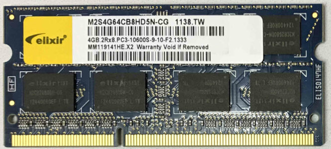 Elixir 4GB 2Rx8 PC3-10600S-9-10-F2.1333