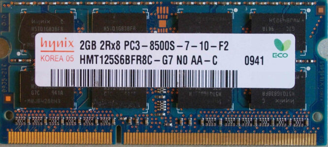 Hynix 2GB 2Rx8 PC3-8500S-7-10-F2