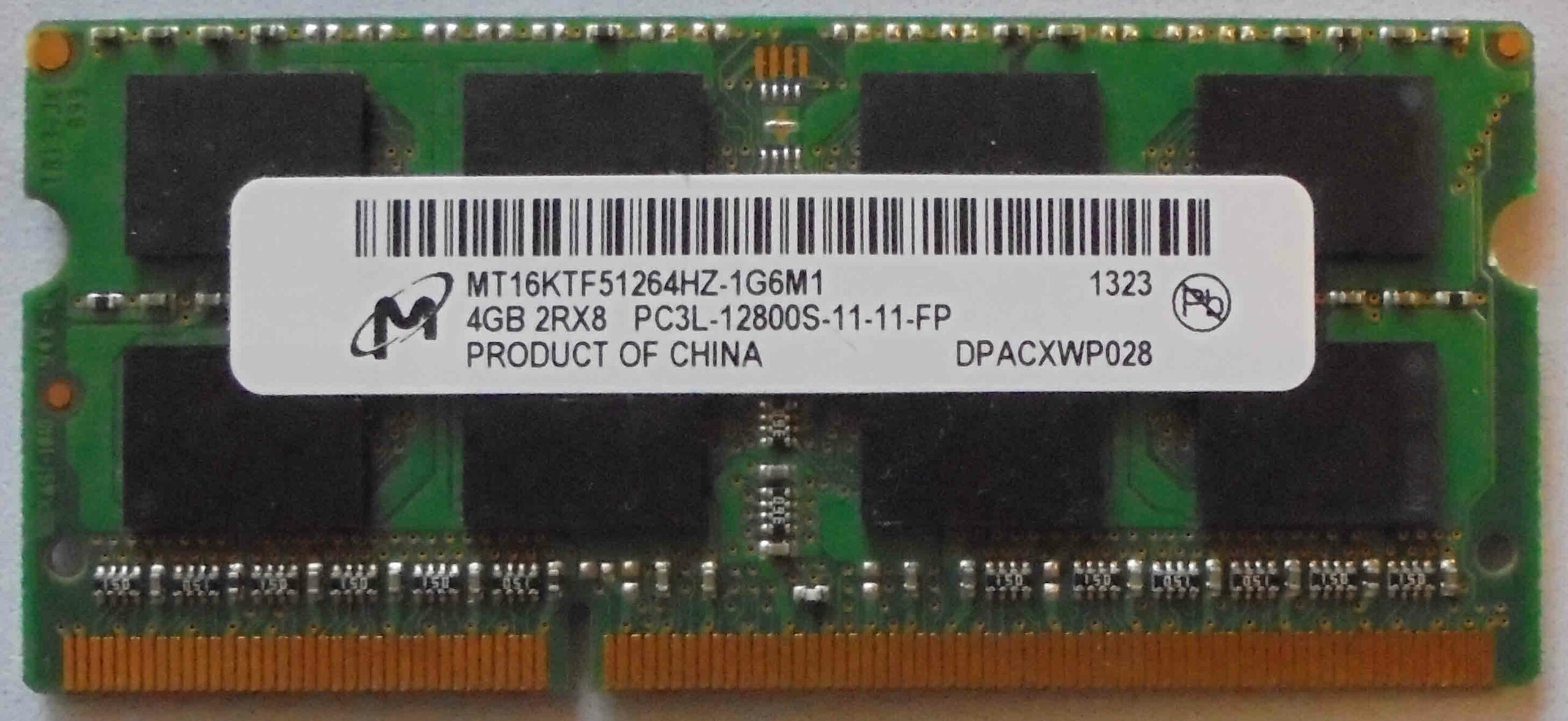 Micron 4GB 2Rx8 PC3L-12800S-11-11-FP