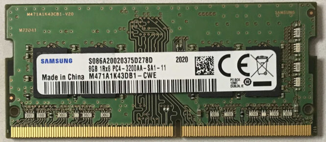 Samsung 8GB 1Rx8 PC4-3200AA-SA1-11