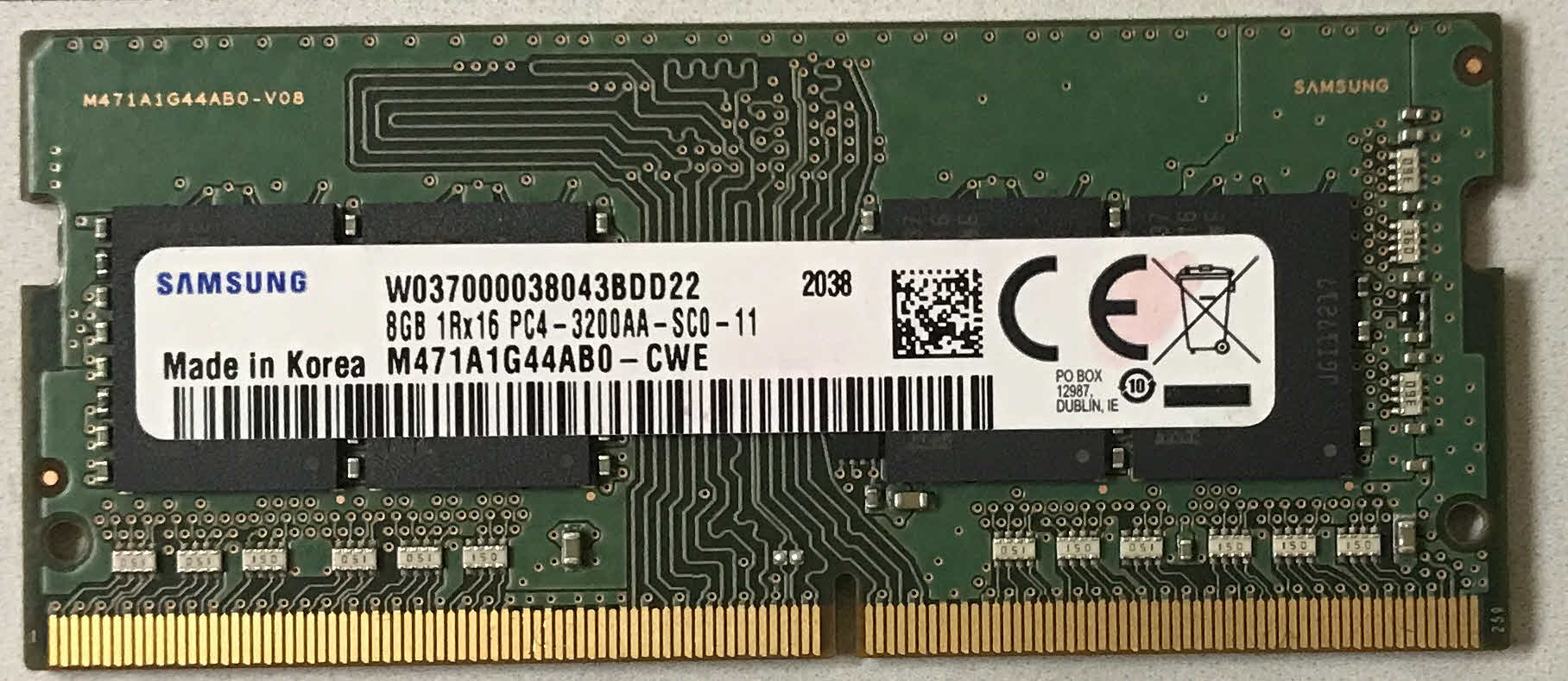 Samsung 8GB 1Rx16 PC4-3200AA-SC0-11