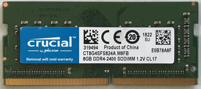 Crucial 8GB 1Rx8 PC4-2400