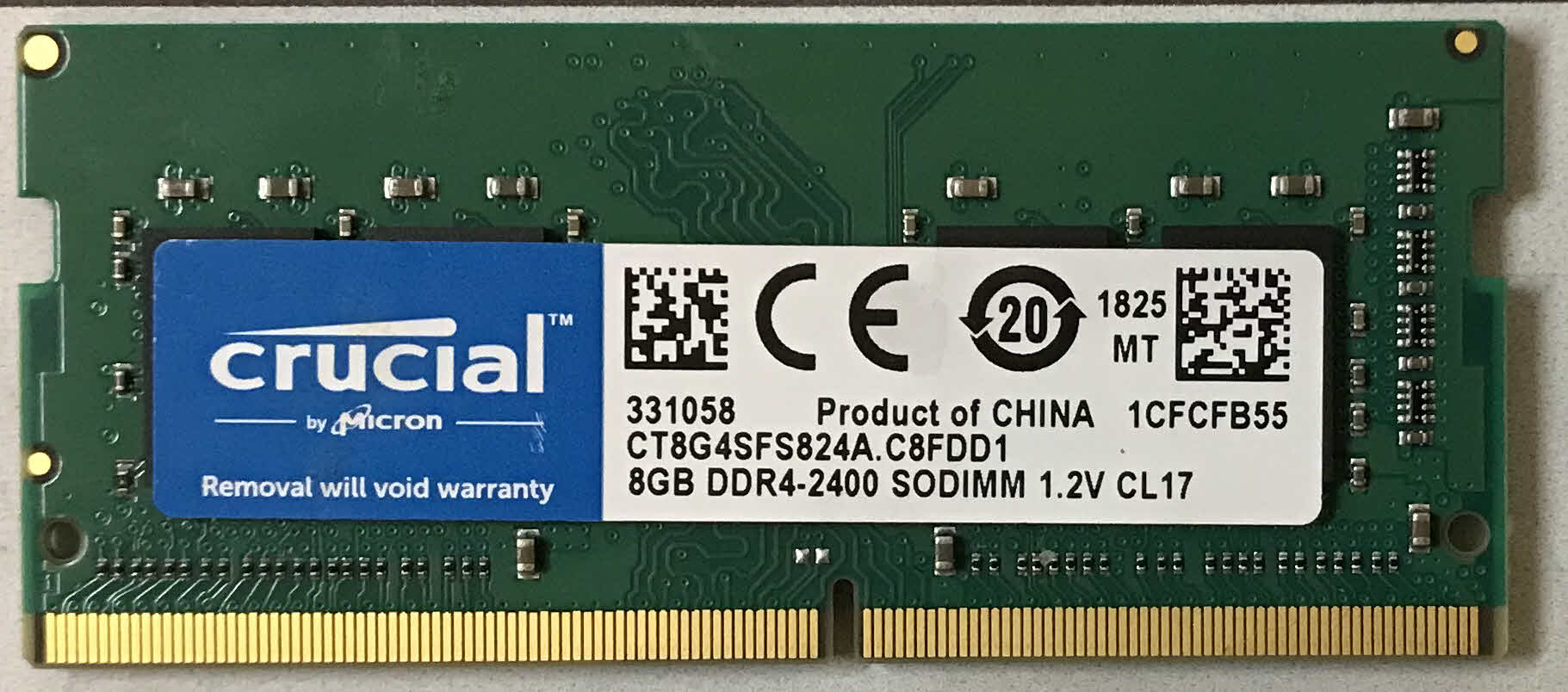 Crucial 8GB 1Rx8 PC4-2400