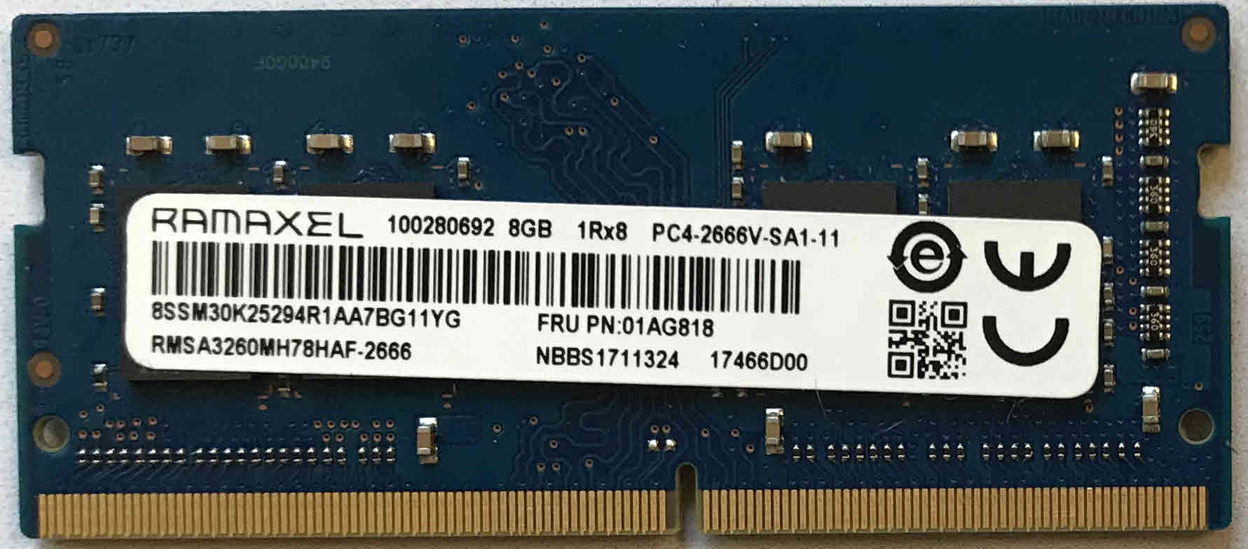 Ramaxel 8GB 1Rx8 PC4-2666V-SA1-11