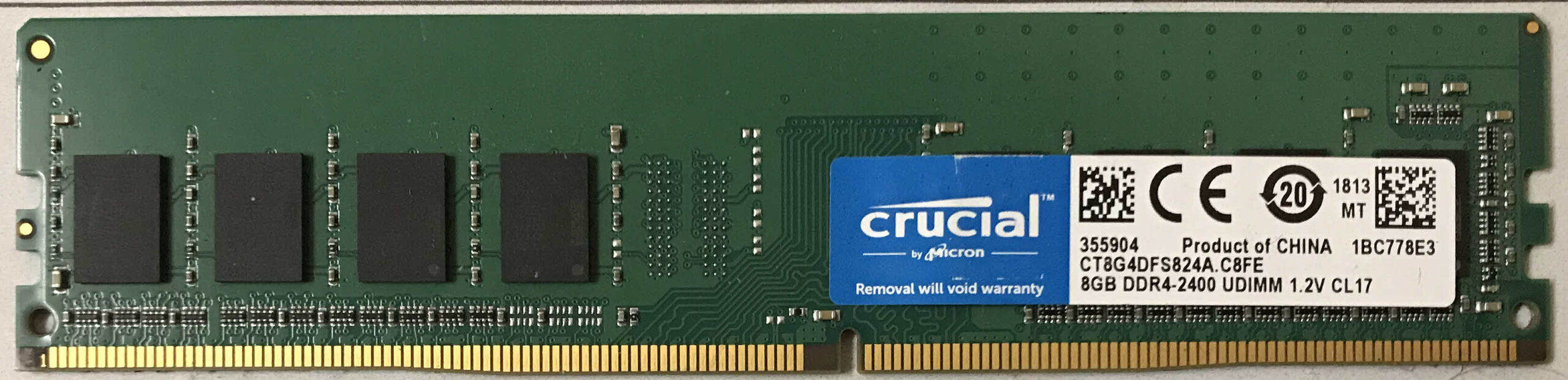 Crucial 8GB 1Rx8 PC4-2400