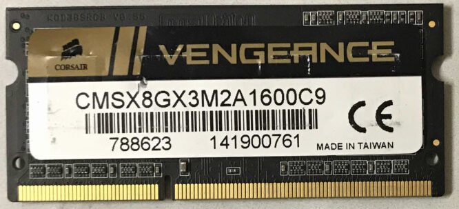 4GB 2Rx8 PC3-12800S Corsair Vengeance