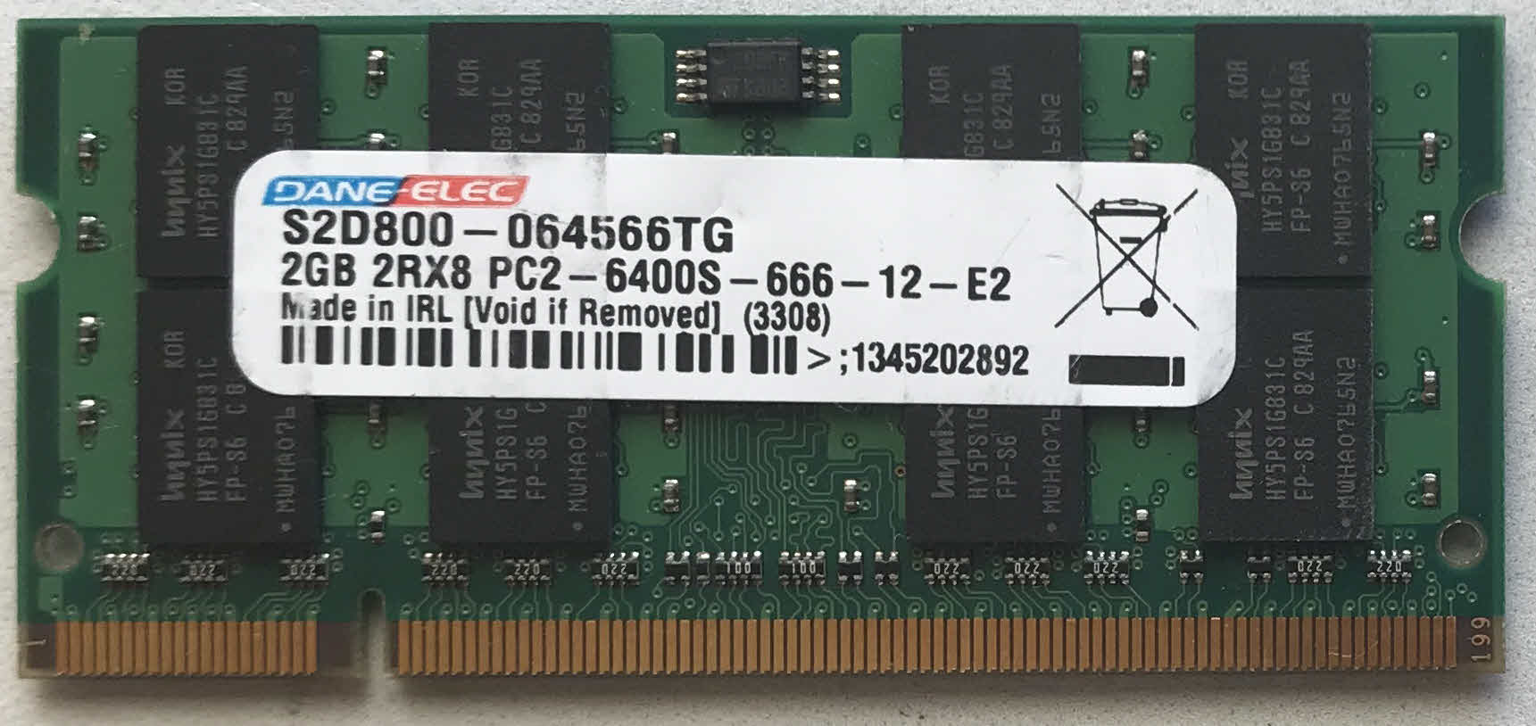 2GB 2Rx8 PC2-6400S-666-12-E3 DaneElec