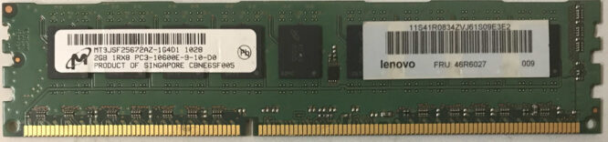 Micron 1GB 2Rx8 PC3-10600E-9-10-D0