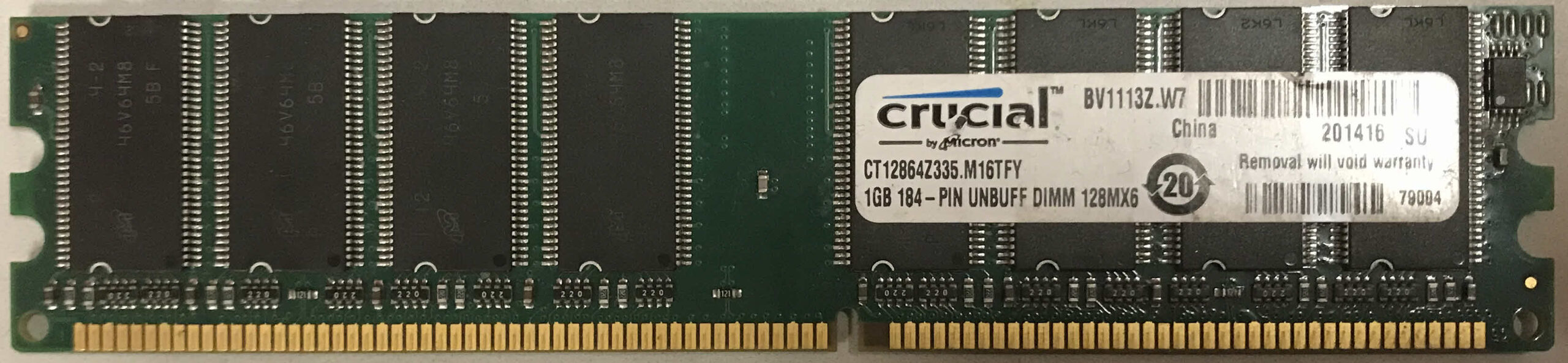 Crucial 1GB PC2700U 333MHz 184pins